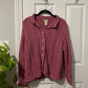 L.L. Bean Pink Cardigan S